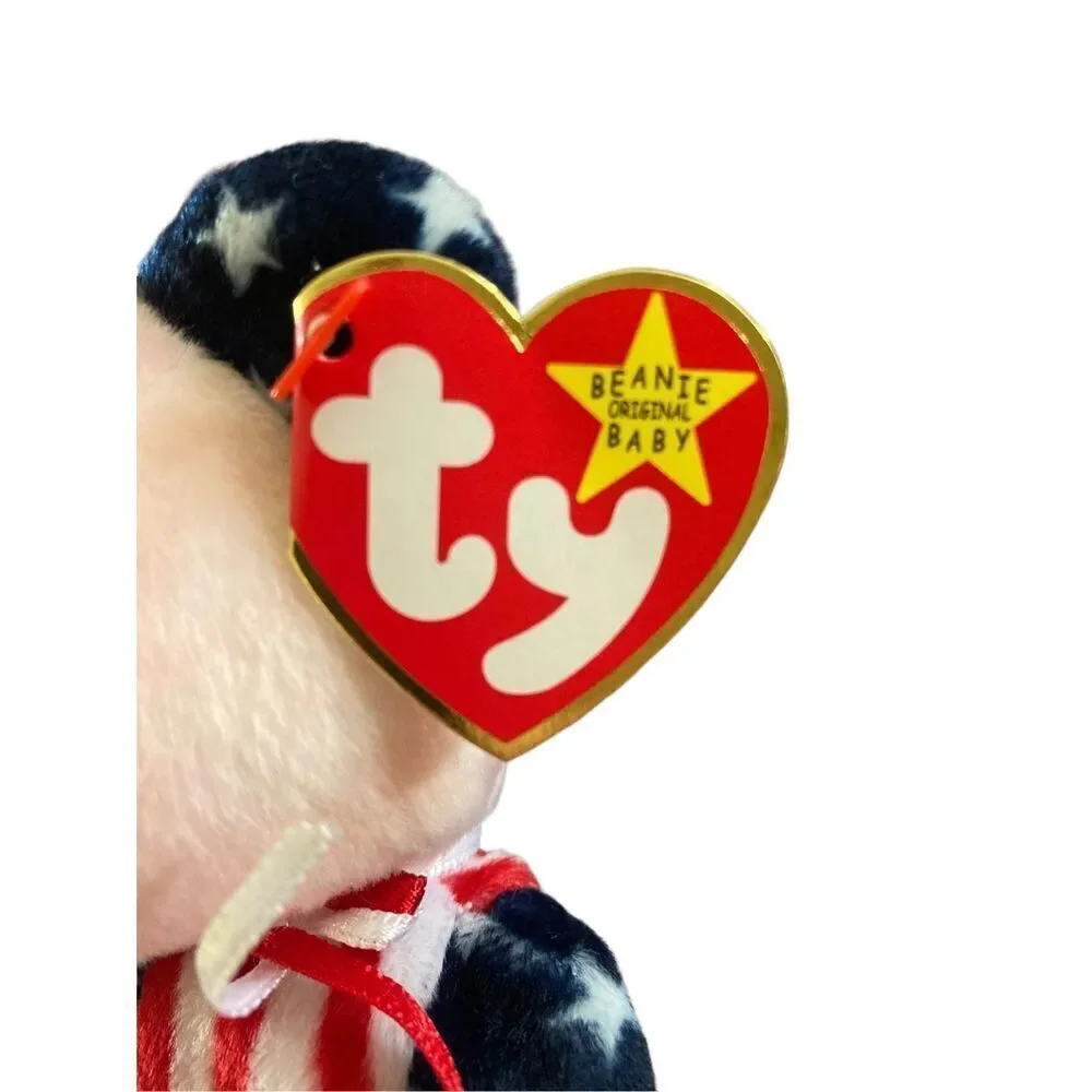 Pink Face Spangle Bear 1999 Ty Beanie Baby Plush Collectible Nostalgia Stuffed A